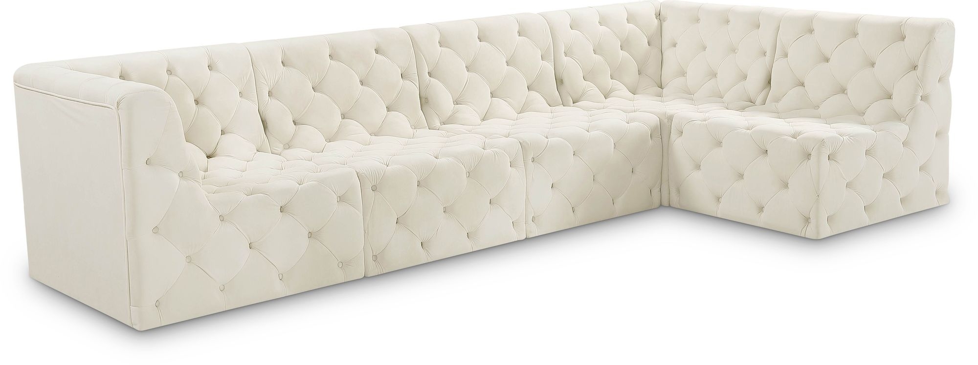Tuft 128" 5-Piece Velvet Modular Armless Sectional