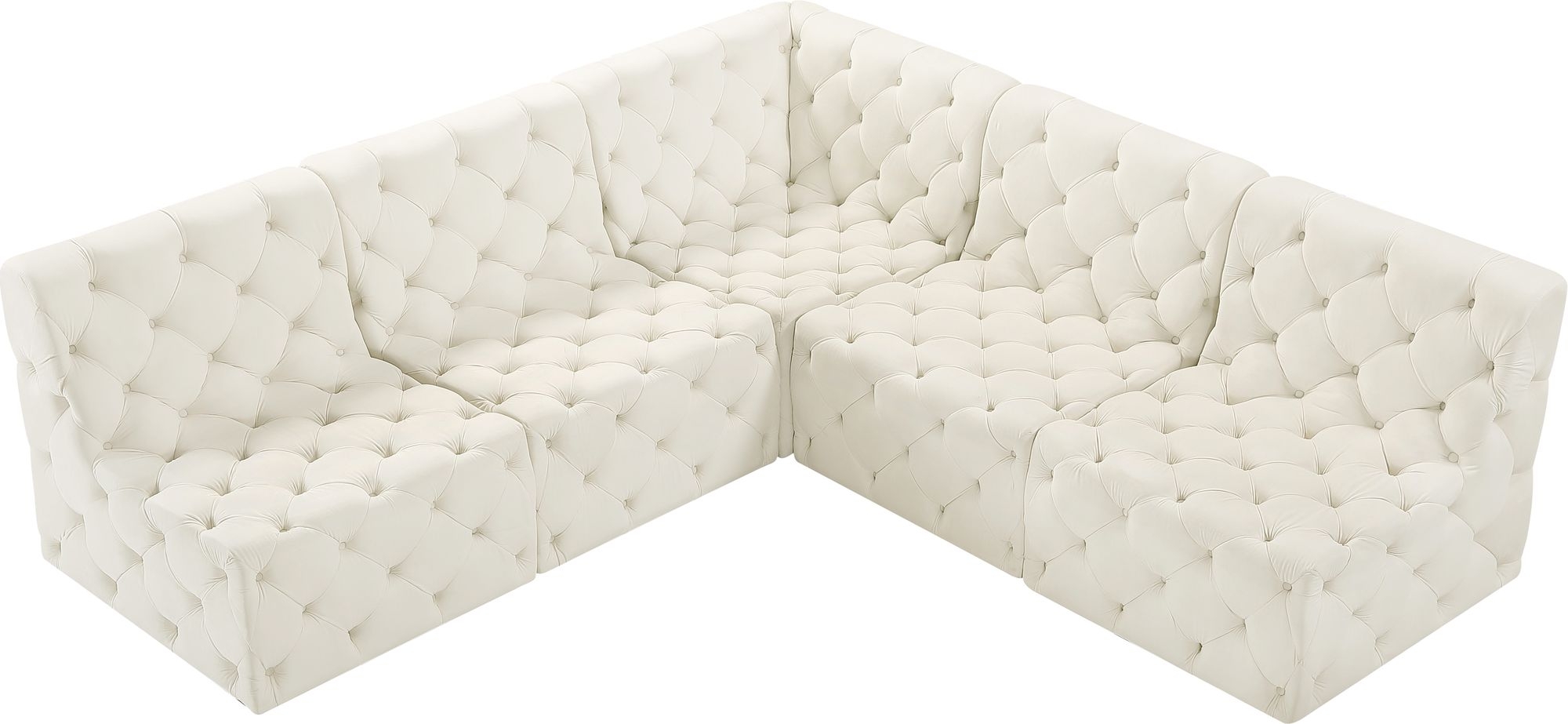 Tuft 93" 5-Piece Velvet Modular Armless Sectional