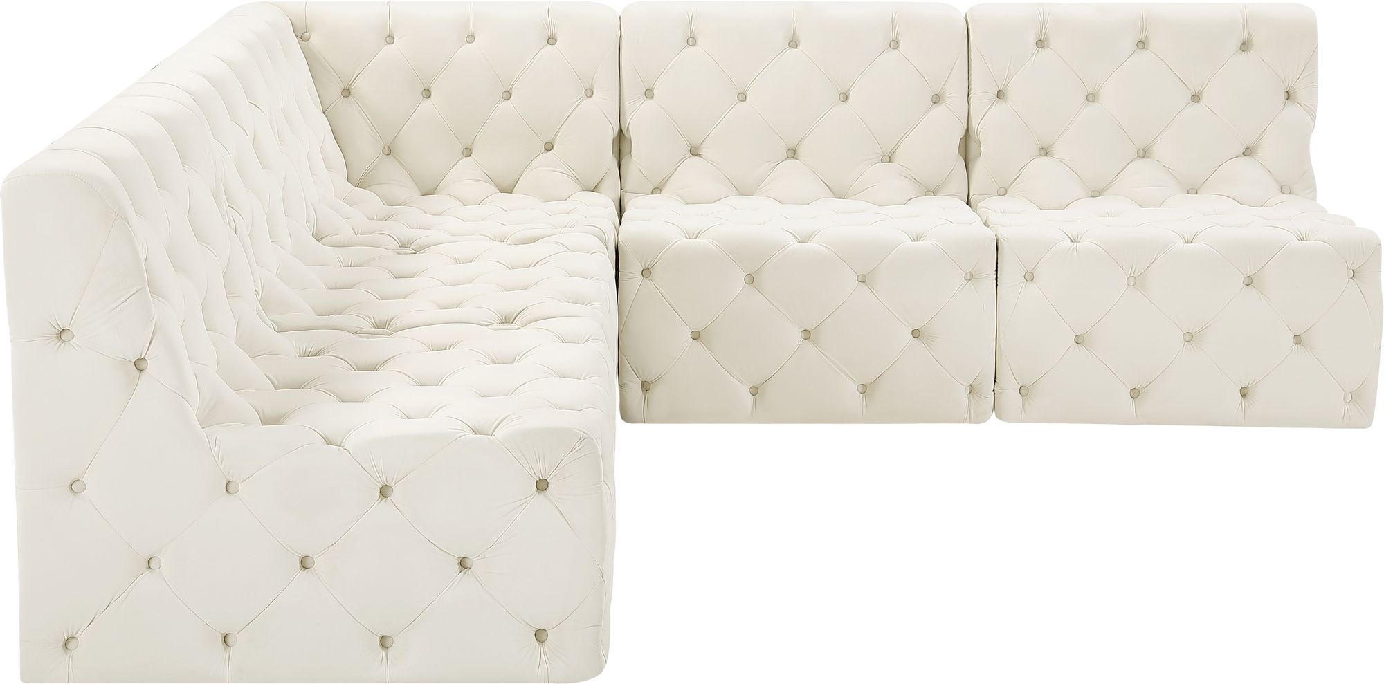 Tuft 93" 5-Piece Velvet Modular Armless Sectional