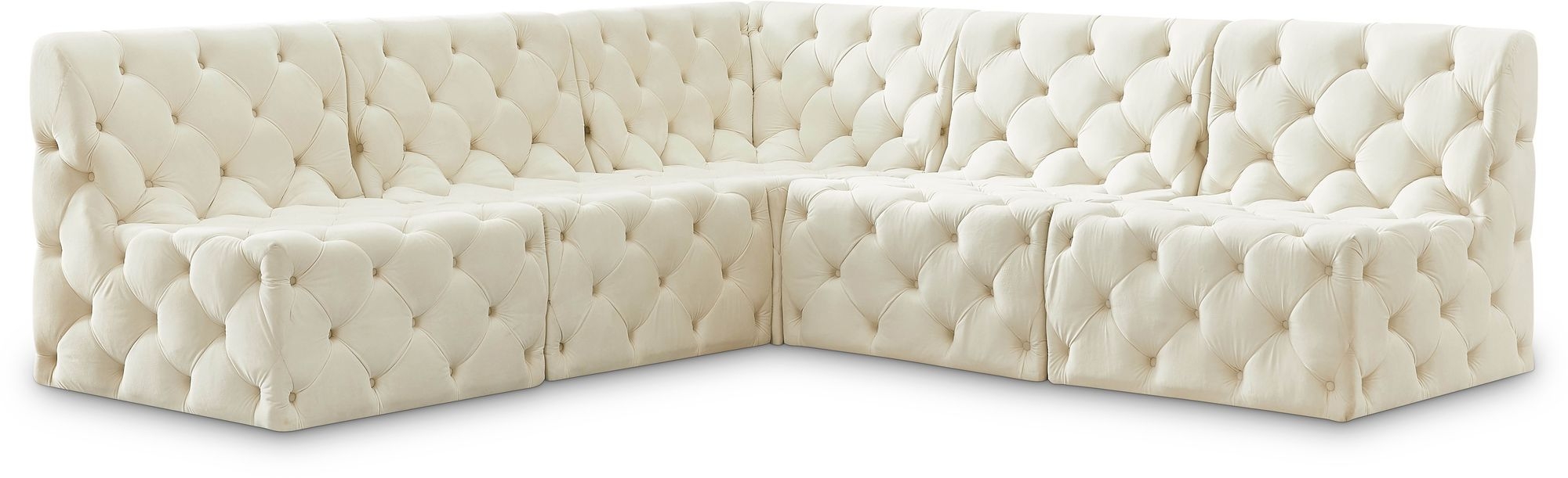 Tuft 93" 5-Piece Velvet Modular Armless Sectional