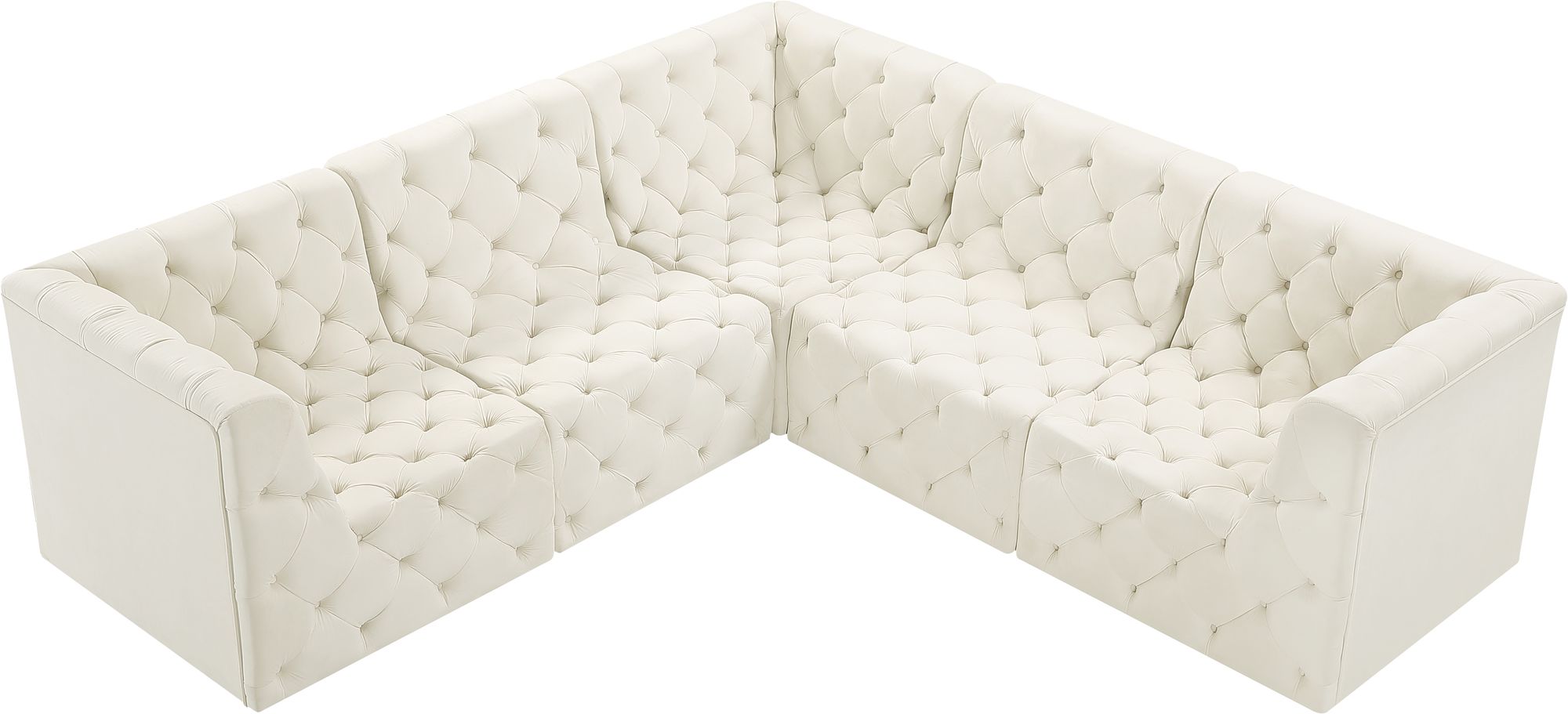 Tuft 99" 5-Piece Velvet Modular Sectional