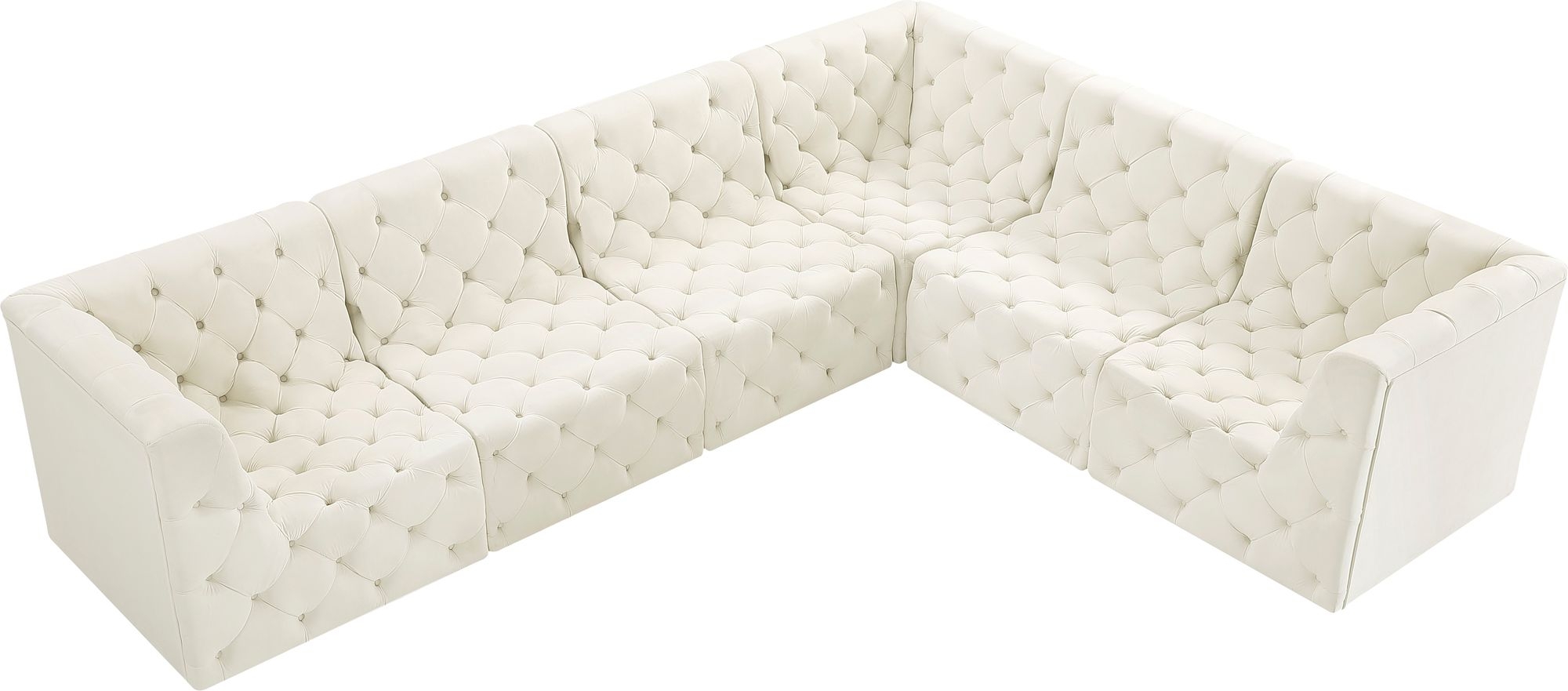 Tuft 128" 6-Piece Velvet Modular Sectional