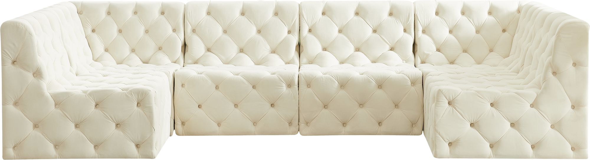 Tuft 128" 6-Piece Velvet Modular U-Shape Sectional