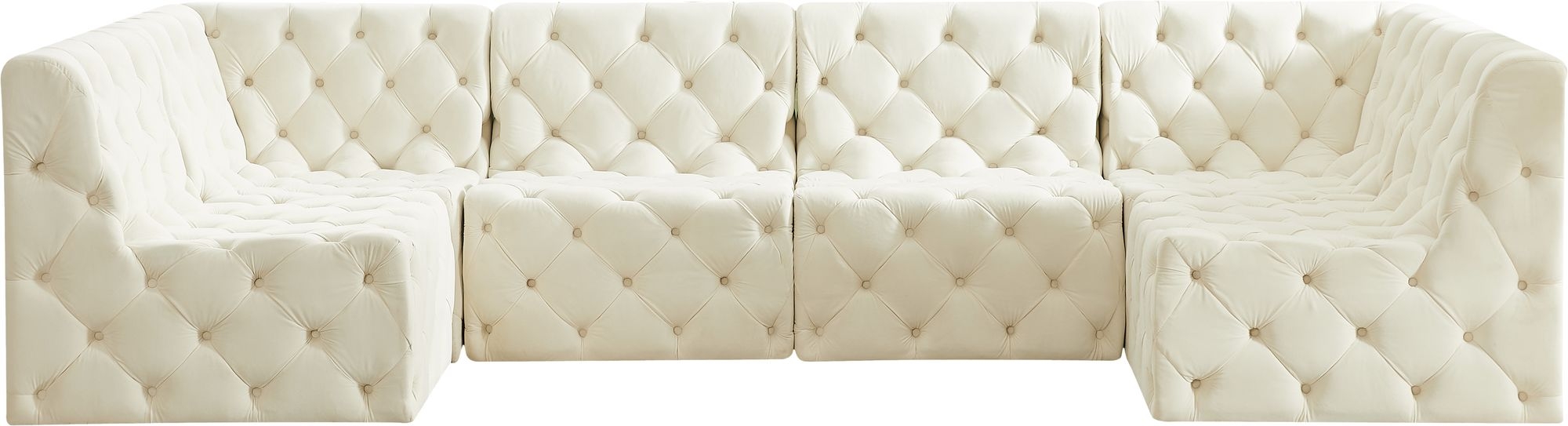 Tuft 128" 6-Piece Velvet Modular U-Shape Sectional