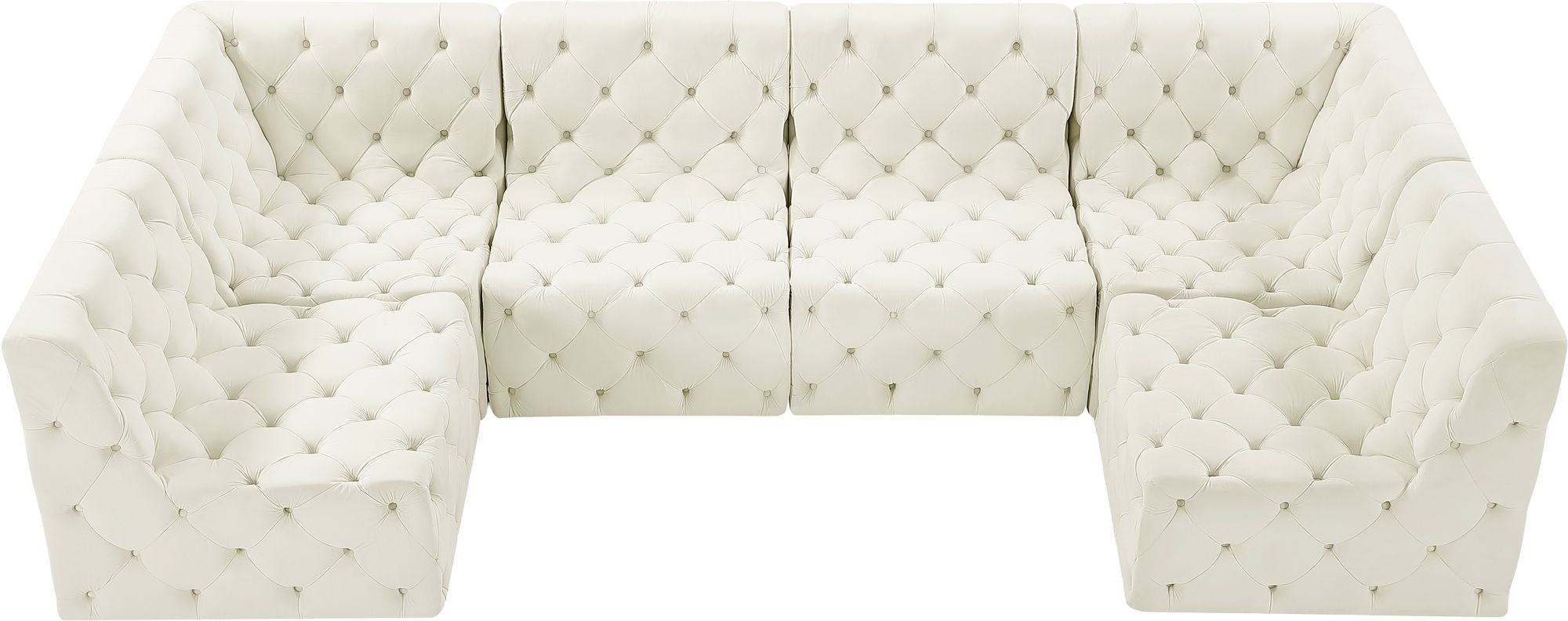 Tuft 128" 6-Piece Velvet Modular U-Shape Sectional