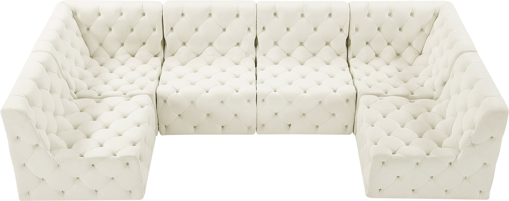 Tuft 128" 6-Piece Velvet Modular U-Shape Sectional