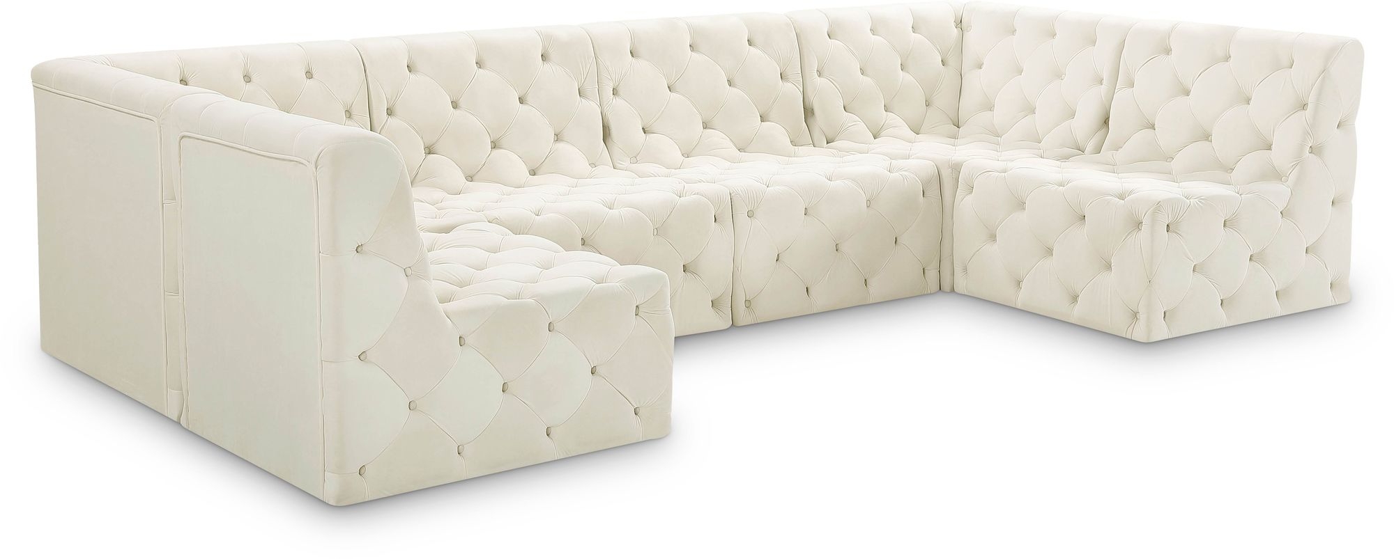 Tuft 128" 6-Piece Velvet Modular U-Shape Sectional