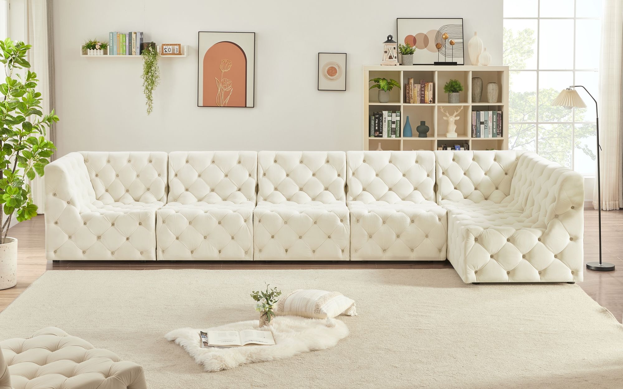 Tuft 157" 6-Piece Velvet Modular Sectional