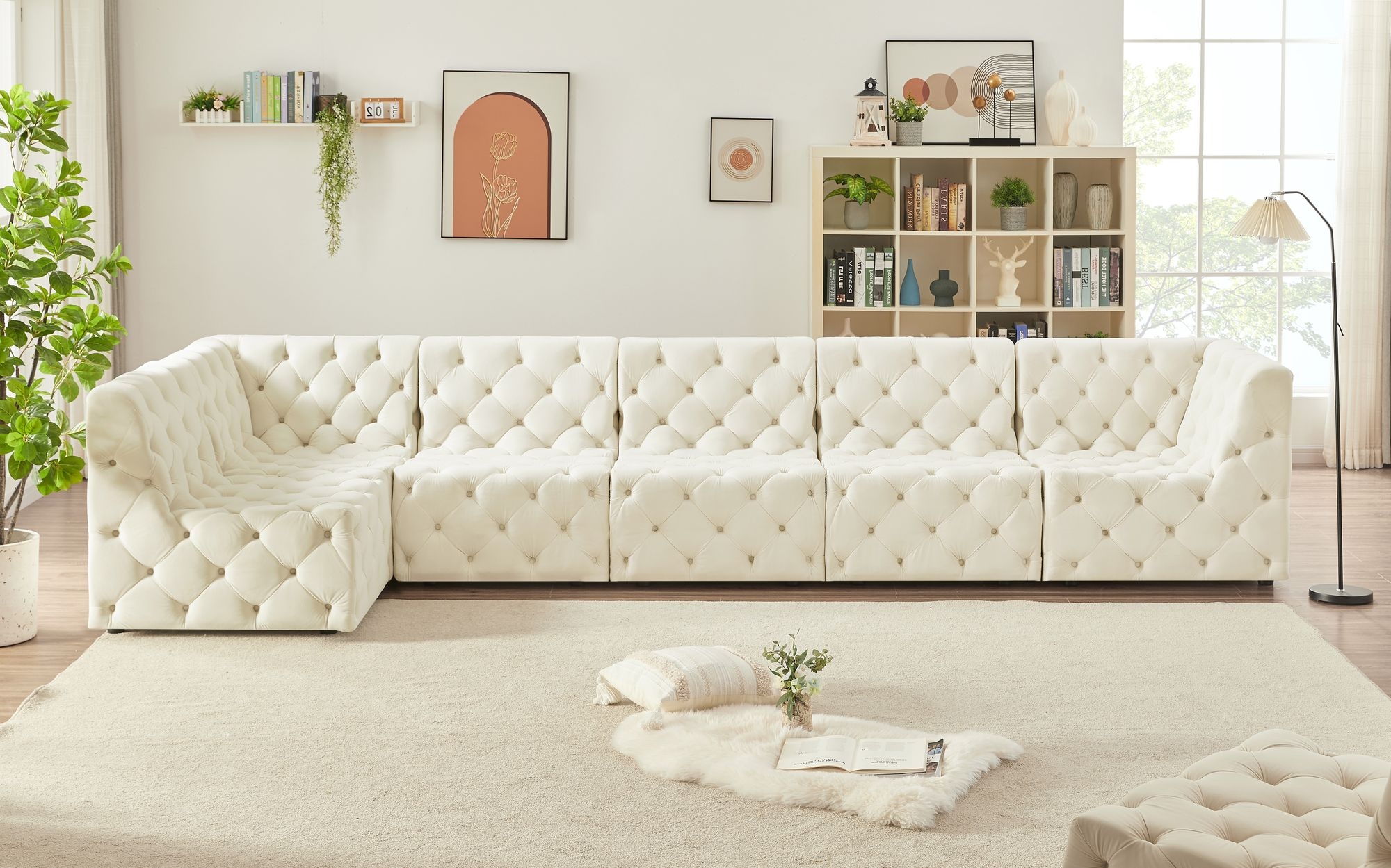 Tuft 157" 6-Piece Velvet Modular Sectional