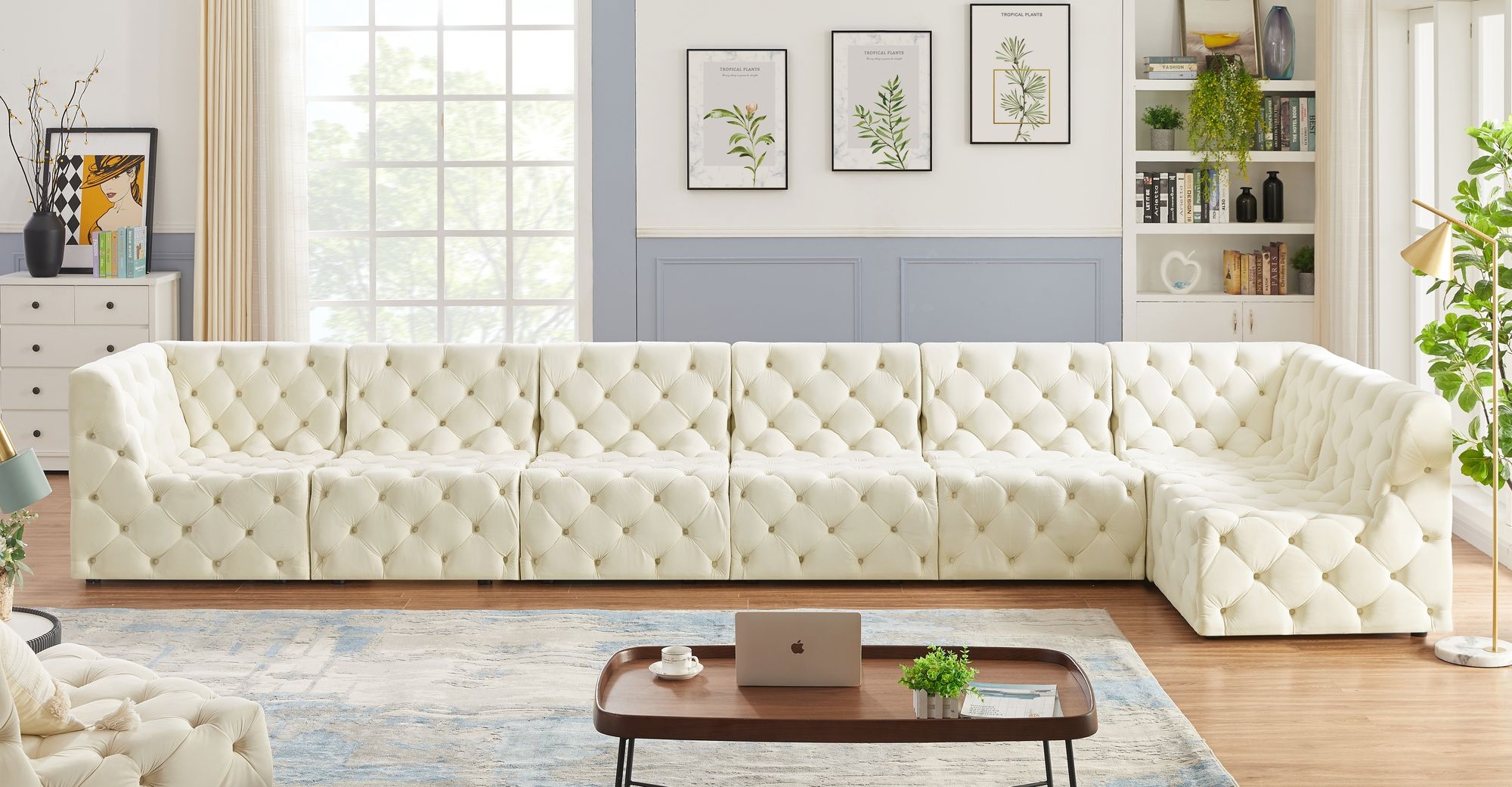 Tuft 186" 7-Piece Velvet Modular Sectional