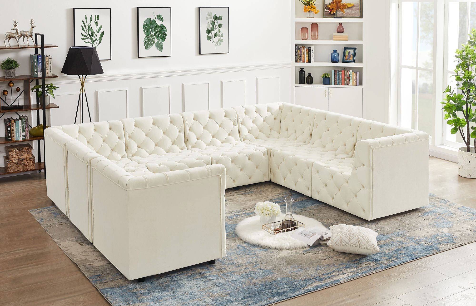Tuft 128" 8-Piece Velvet Modular Sectional