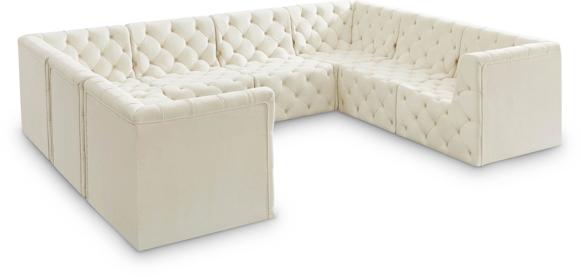 Tuft 128" 8-Piece Velvet Modular Sectional