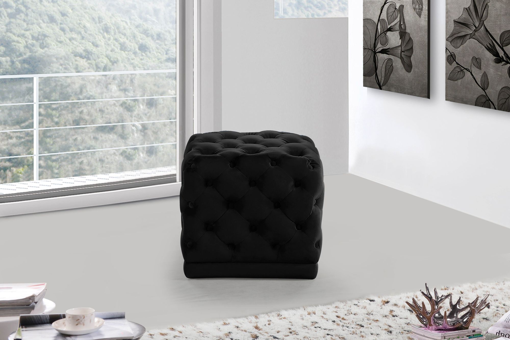 Stella Velvet Ottoman/Stool