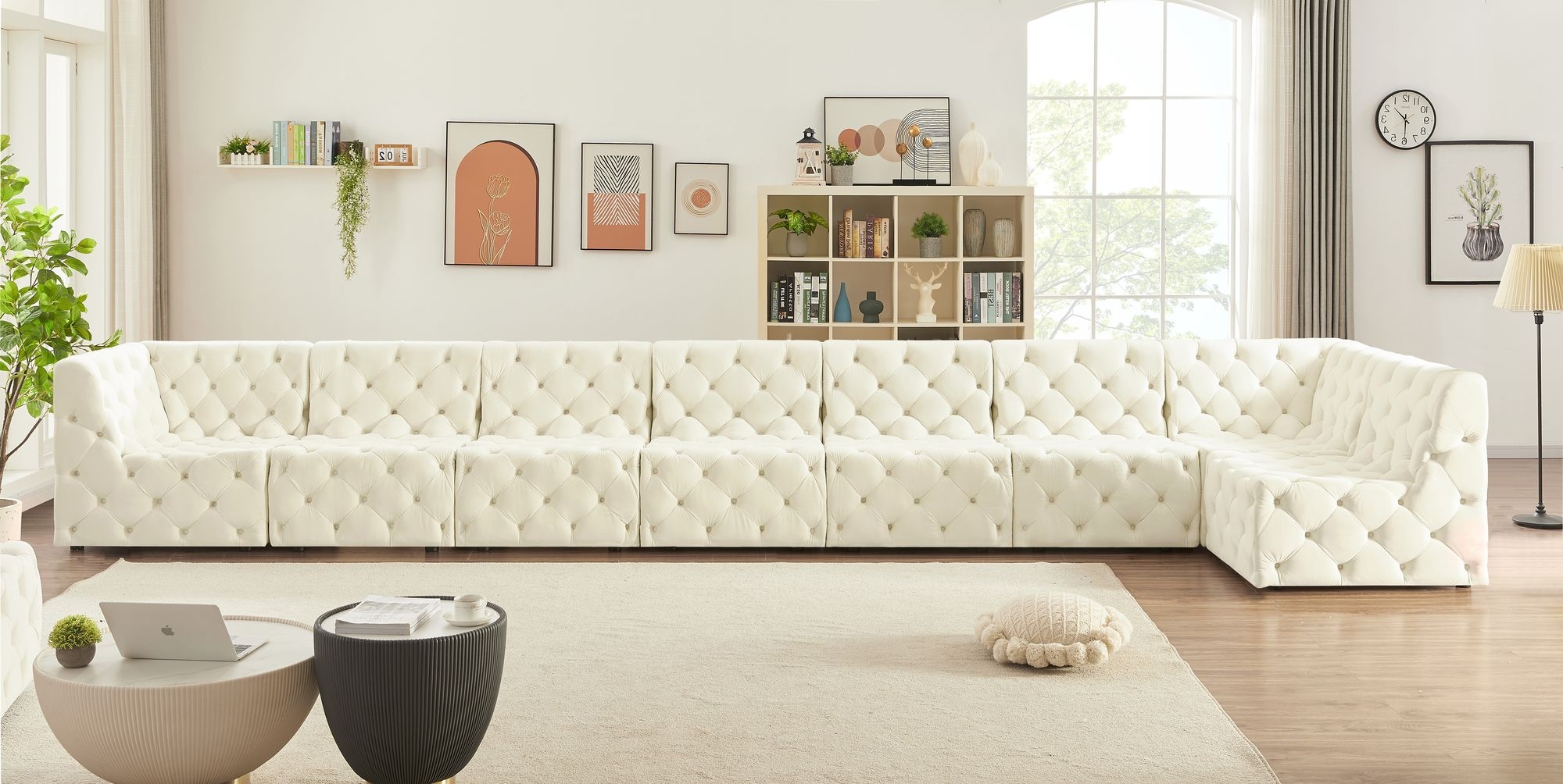 Tuft 186" 8-Piece Velvet Modular Sectional
