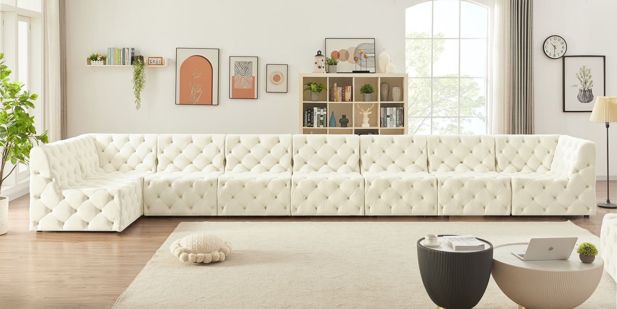 Tuft 186" 8-Piece Velvet Modular Sectional