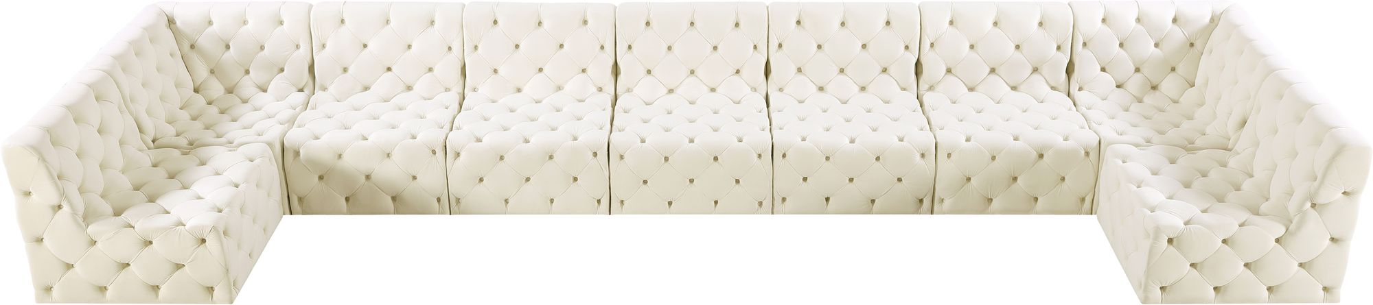 Tuft 215" 9-Piece Velvet Modular Sectional
