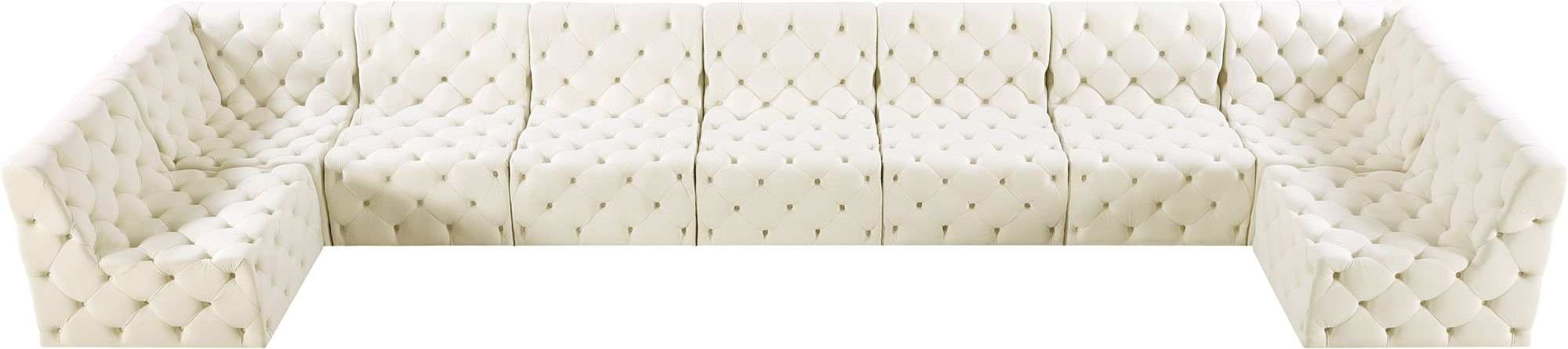 Tuft 215" 9-Piece Velvet Modular Sectional