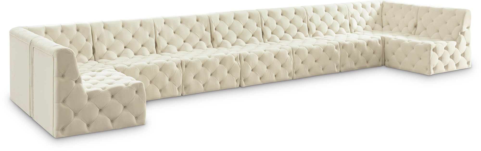 Tuft 215" 9-Piece Velvet Modular Sectional