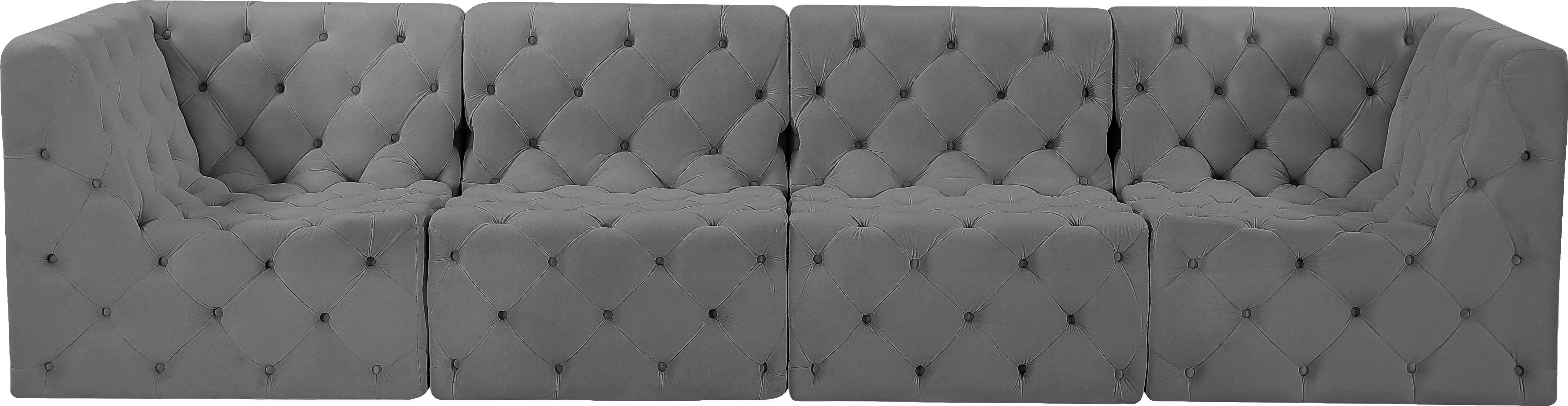 Tuft 128" Velvet Modular Sofa
