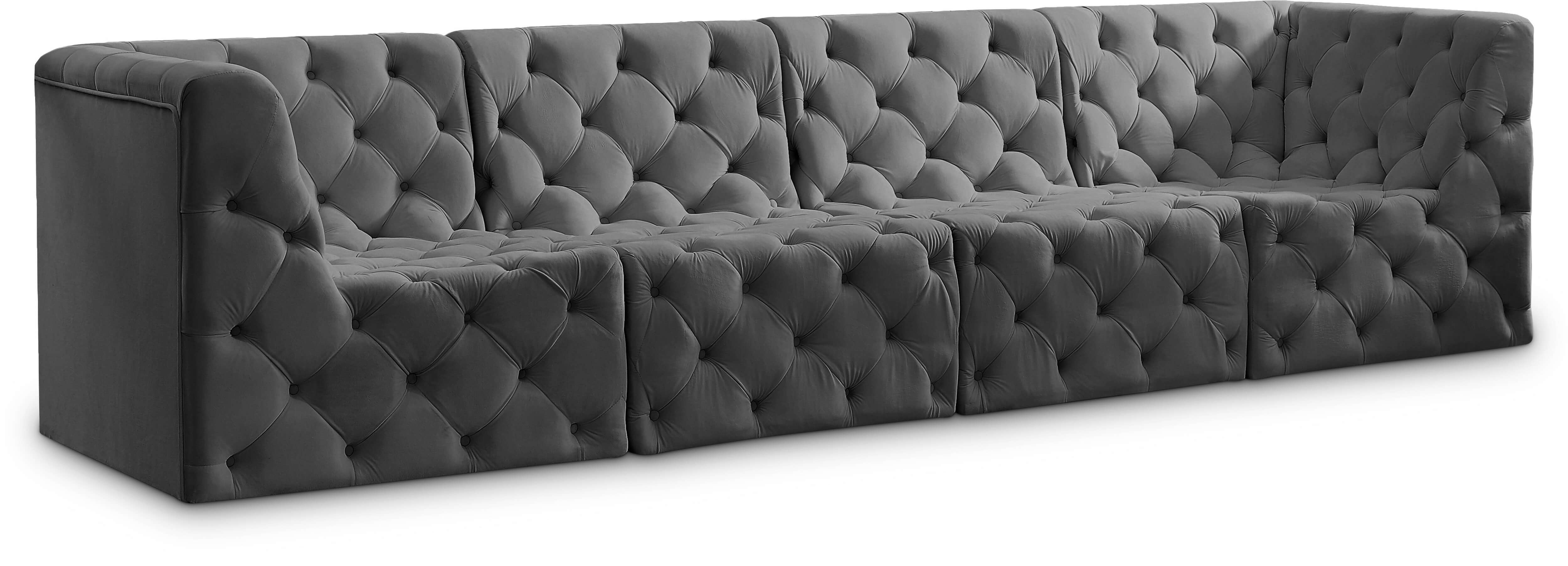 Tuft 128" Velvet Modular Sofa