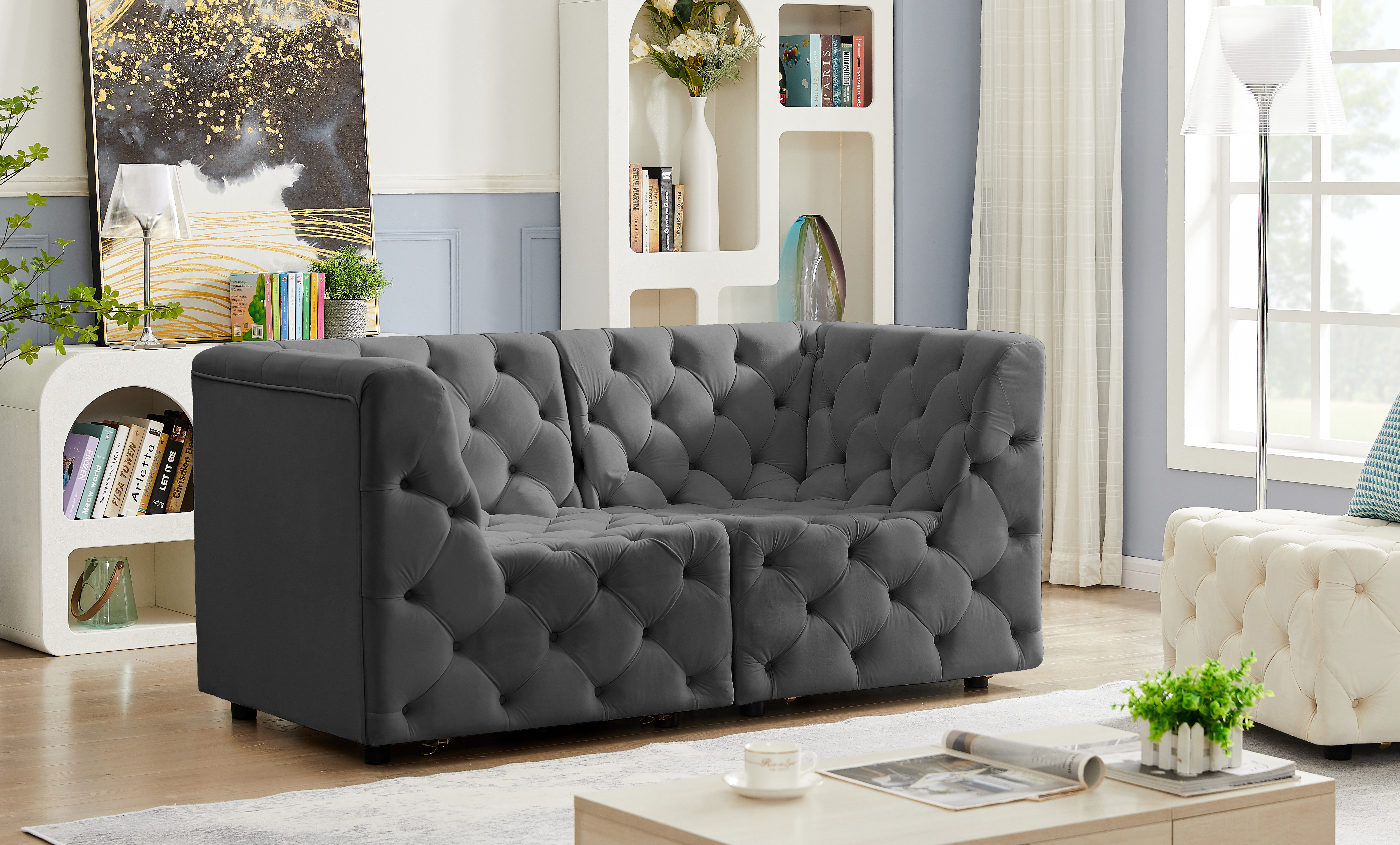Tuft 70" Velvet Modular Sofa