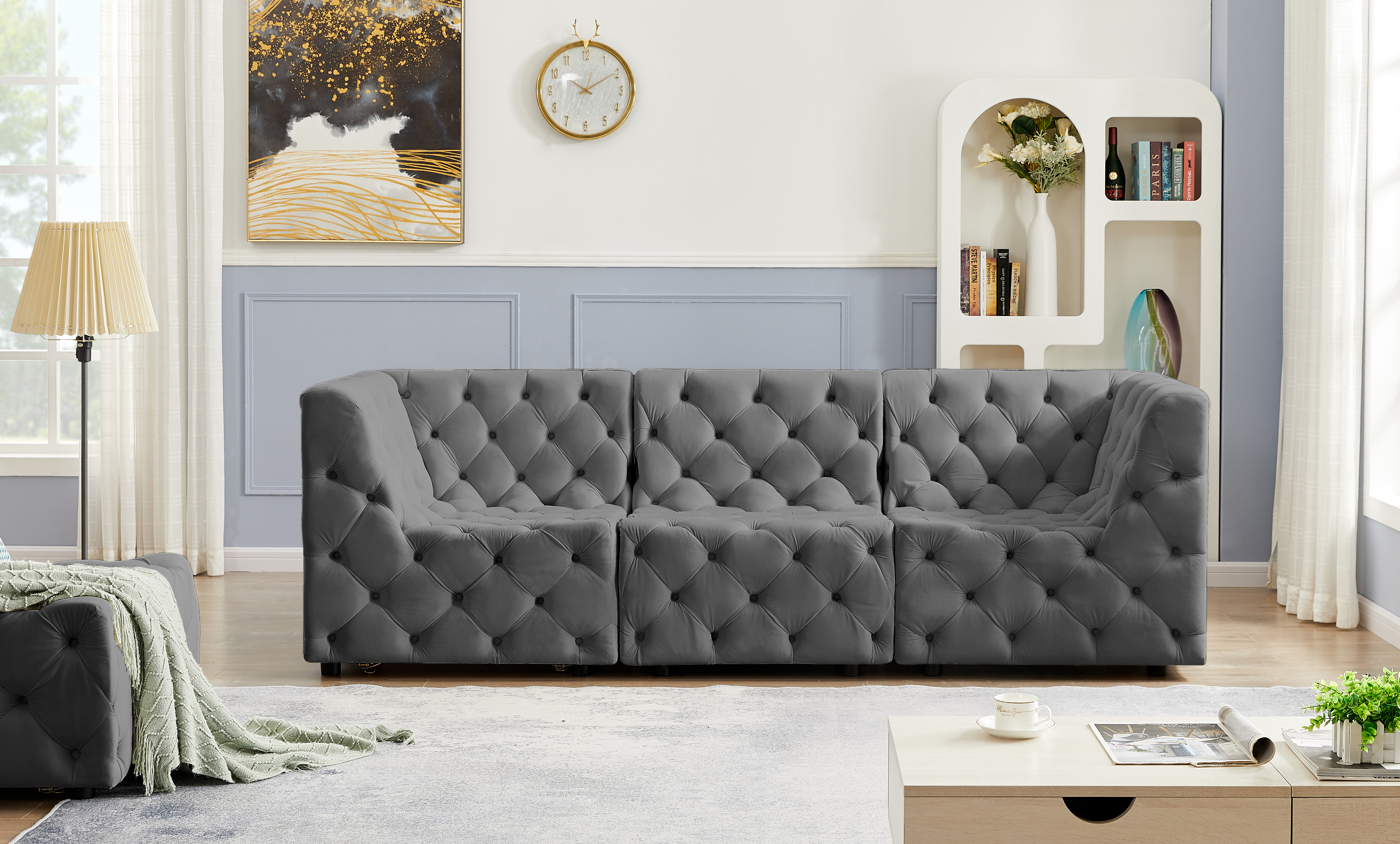 Tuft 99" Velvet Modular Sofa
