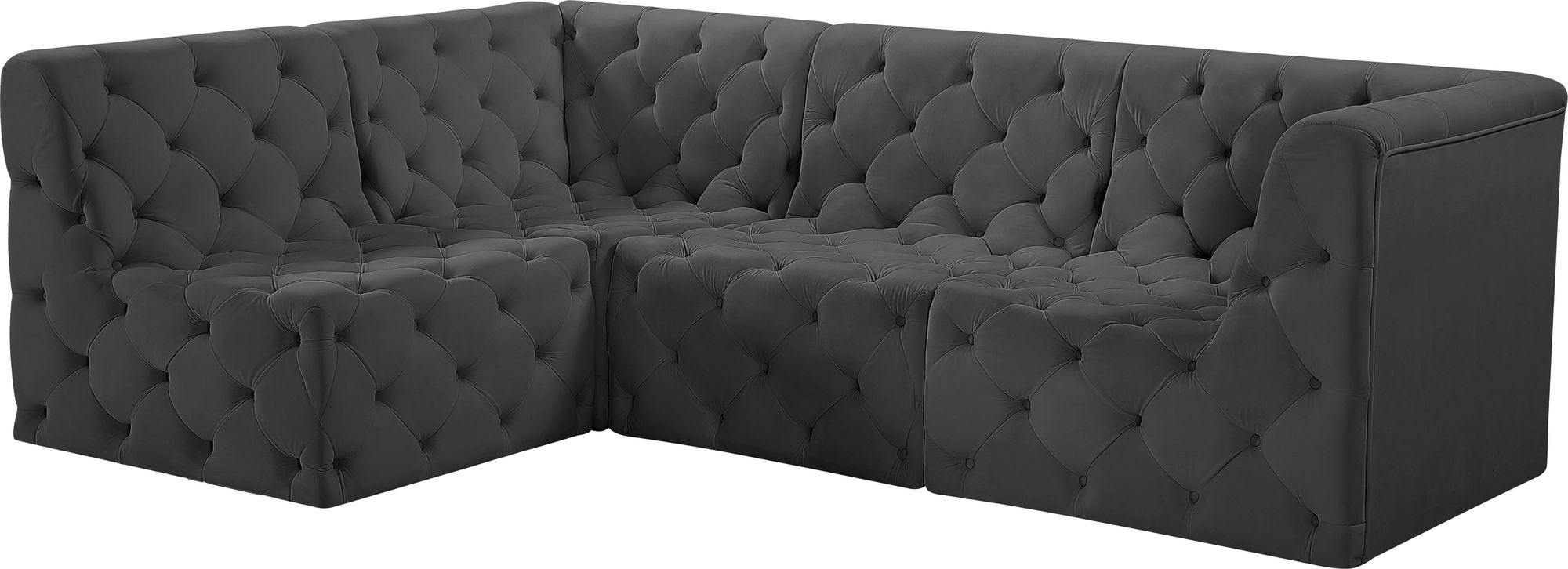 Tuft 99" 4-Piece Velvet Modular Sectional