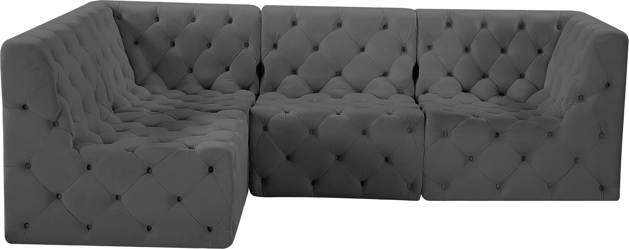 Tuft 99" 4-Piece Velvet Modular Sectional