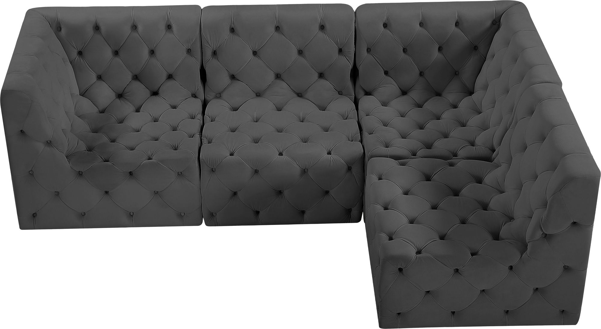Tuft 99" 4-Piece Velvet Modular Sectional