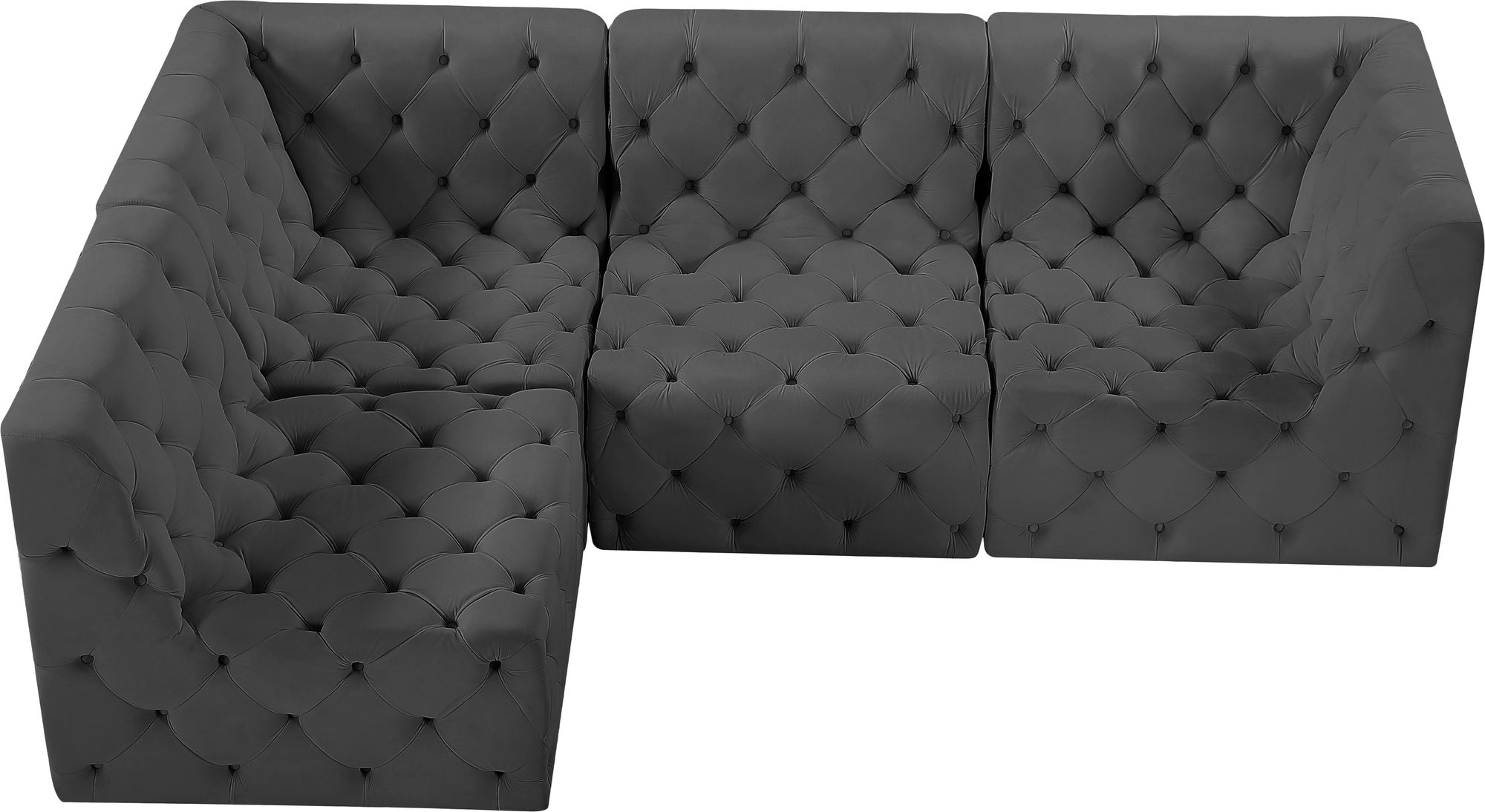 Tuft 99" 4-Piece Velvet Modular Sectional