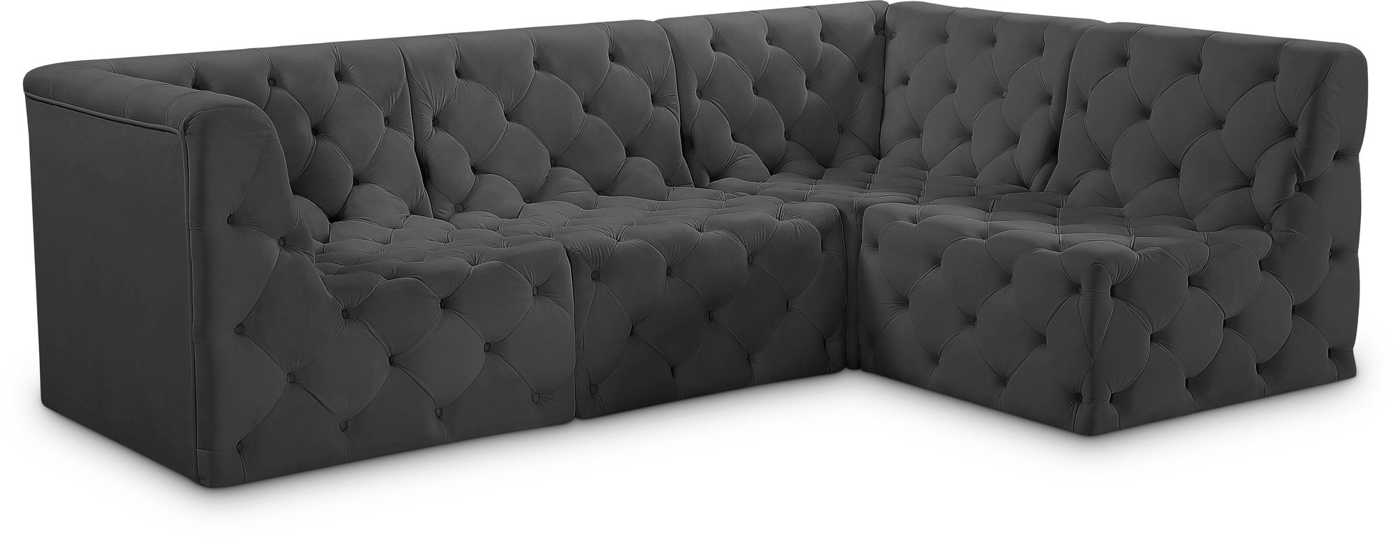 Tuft 99" 4-Piece Velvet Modular Sectional