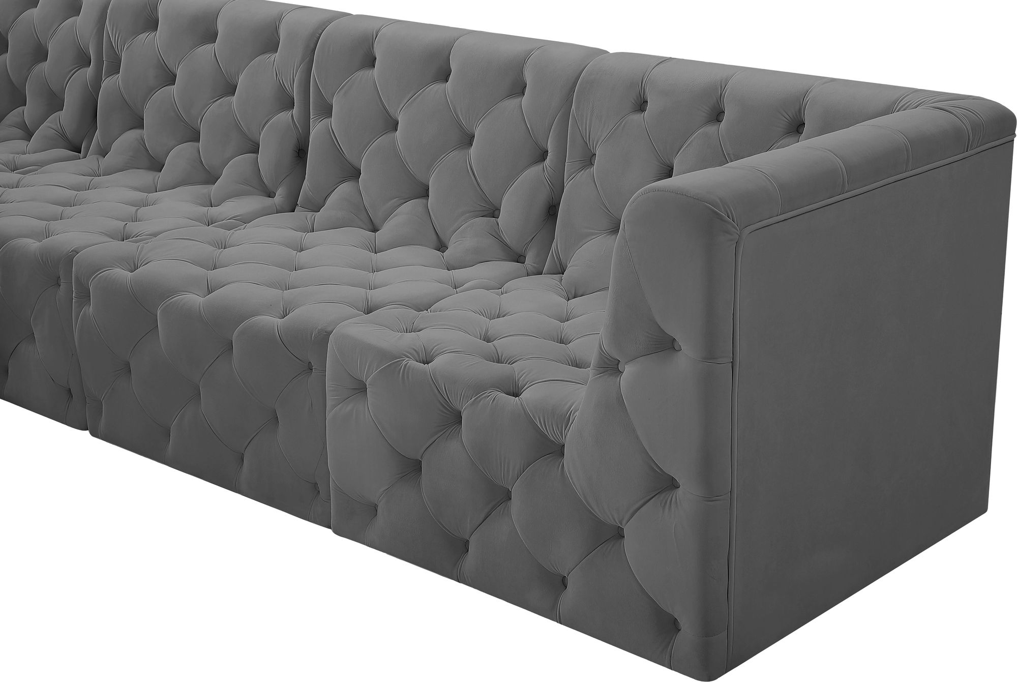 Tuft 128" 5-Piece Velvet Modular Armless Sectional