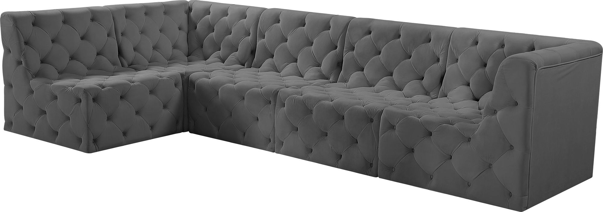 Tuft 128" 5-Piece Velvet Modular Armless Sectional
