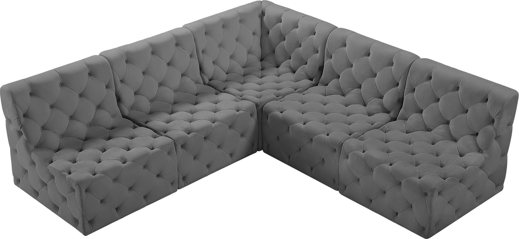 Tuft 93" 5-Piece Velvet Modular Armless Sectional