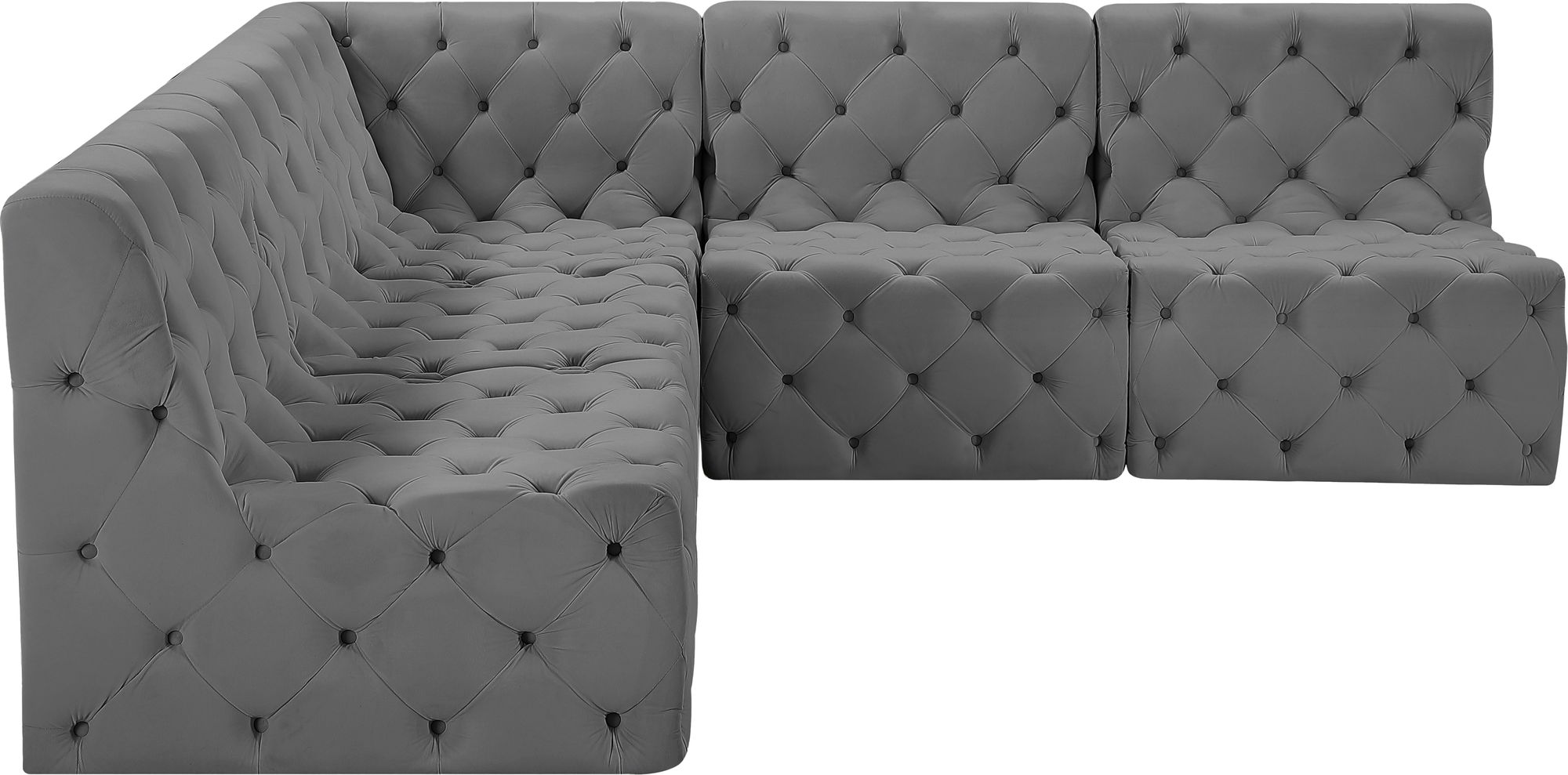 Tuft 93" 5-Piece Velvet Modular Armless Sectional