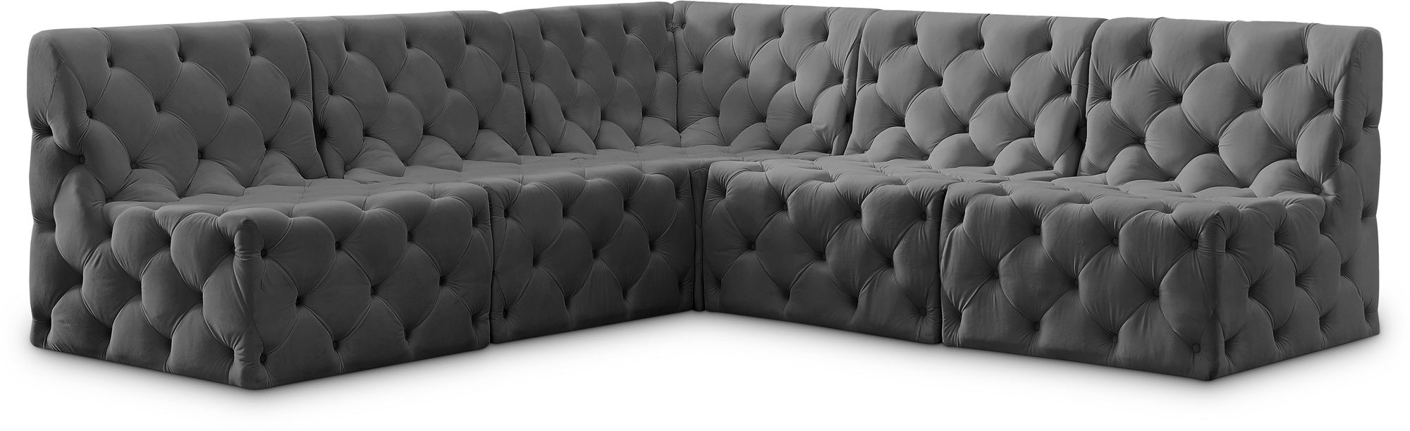 Tuft 93" 5-Piece Velvet Modular Armless Sectional