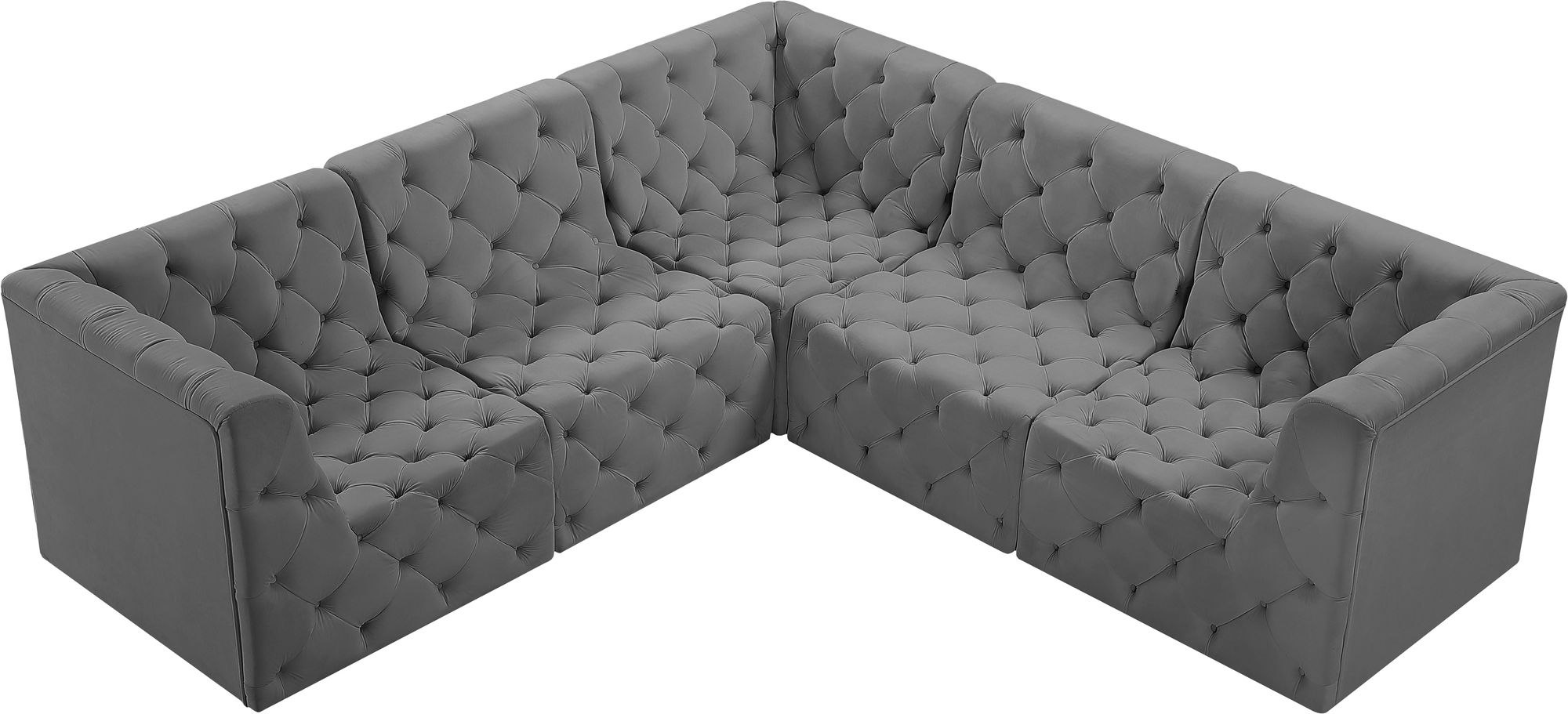 Tuft 99" 5-Piece Velvet Modular Sectional