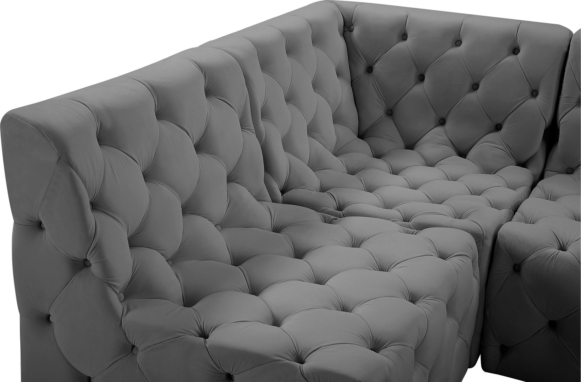 Tuft 128" 6-Piece Velvet Modular Sectional