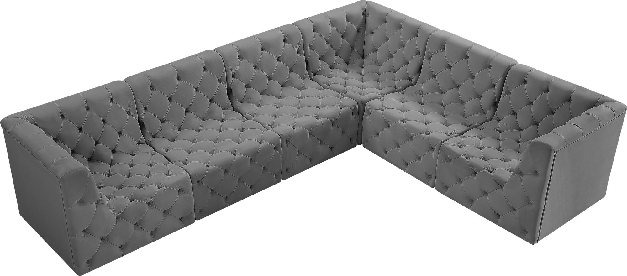 Tuft 128" 6-Piece Velvet Modular Sectional