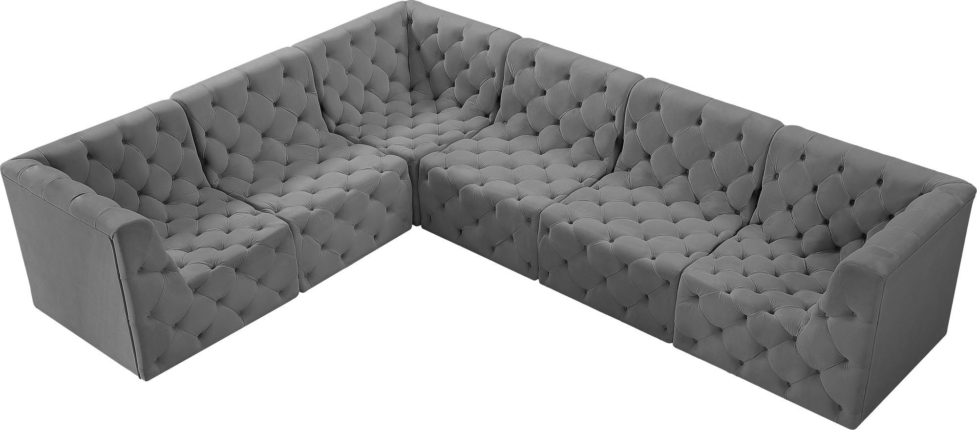 Tuft 128" 6-Piece Velvet Modular Sectional