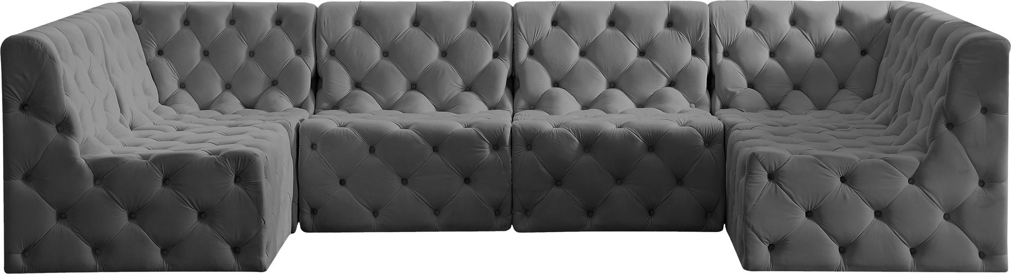 Tuft 128" 6-Piece Velvet Modular U-Shape Sectional