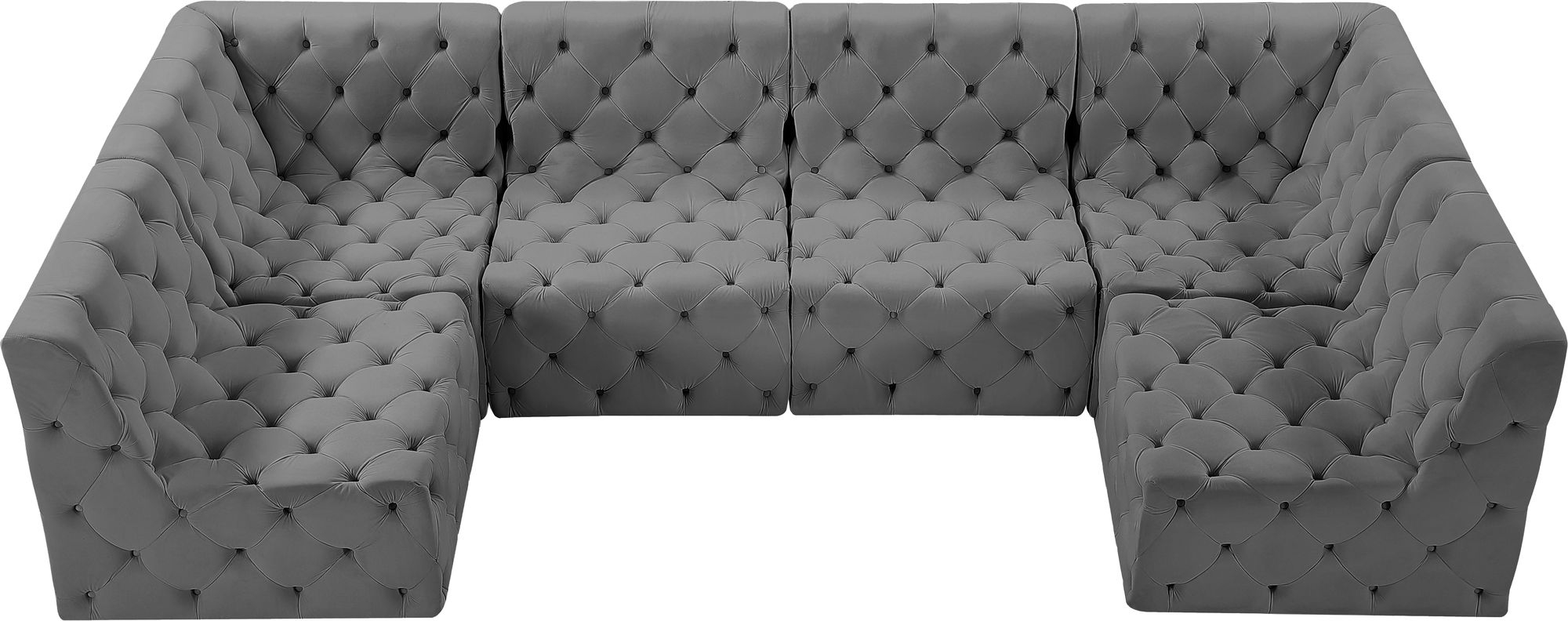 Tuft 128" 6-Piece Velvet Modular U-Shape Sectional
