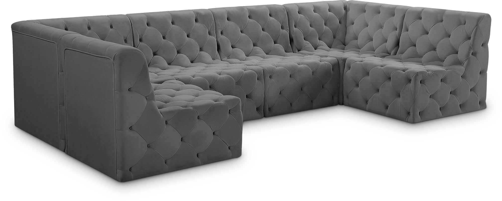 Tuft 128" 6-Piece Velvet Modular U-Shape Sectional