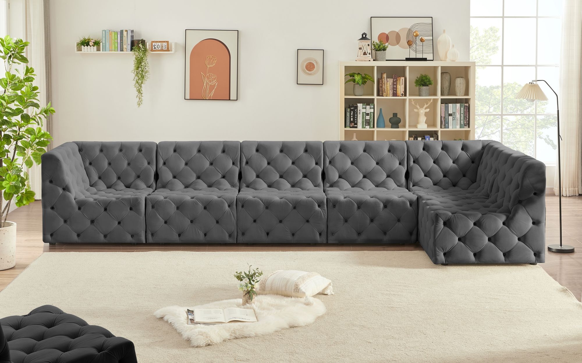 Tuft 157" 6-Piece Velvet Modular Sectional