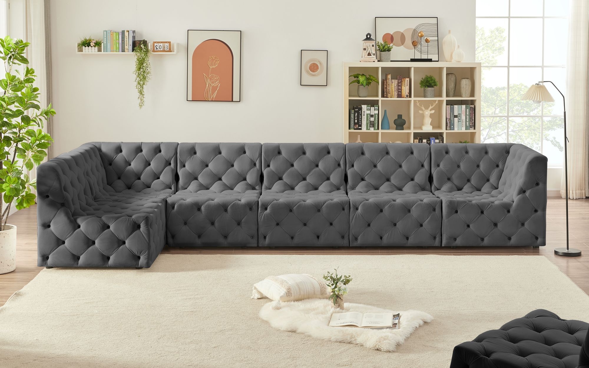 Tuft 157" 6-Piece Velvet Modular Sectional
