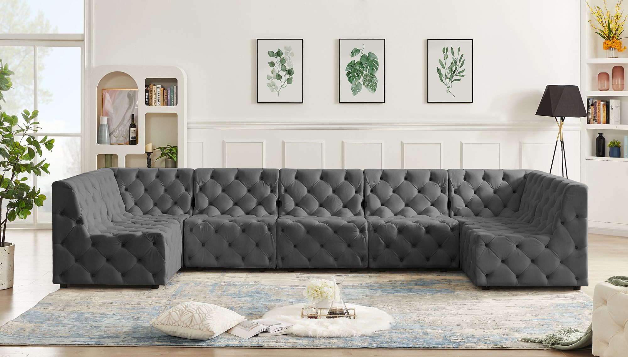 Tuft 157" 7-Piece Velvet Modular Sectional