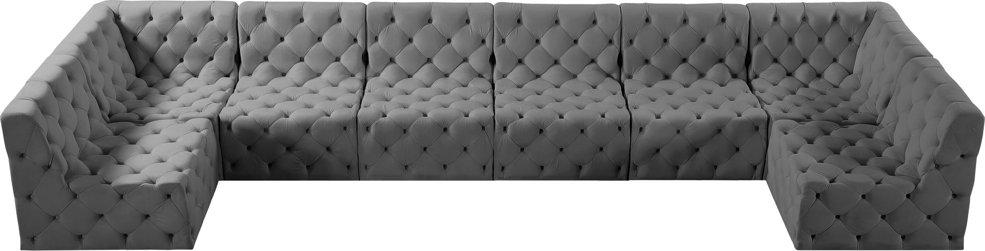 Tuft 215" 8-Piece Velvet Modular Sectional