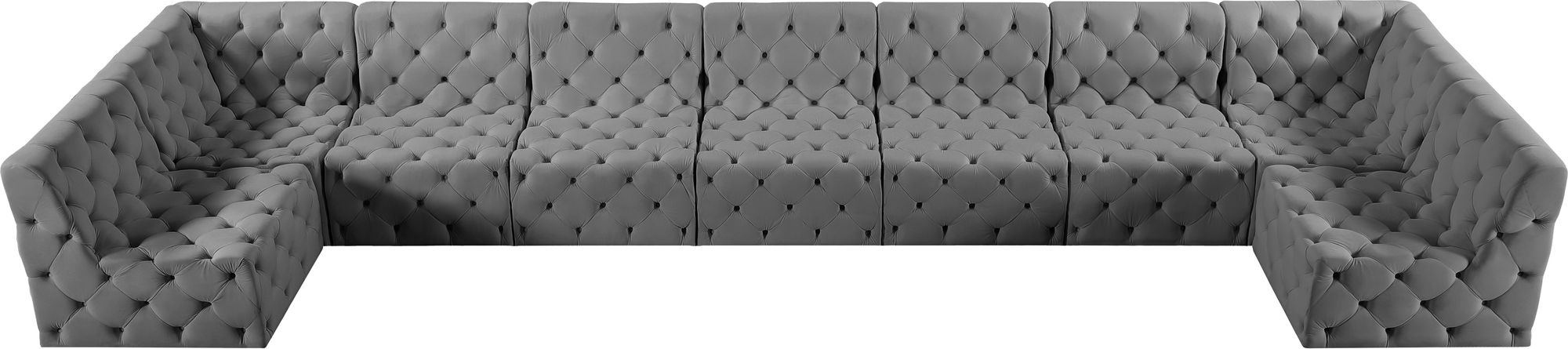 Tuft 215" 9-Piece Velvet Modular Sectional