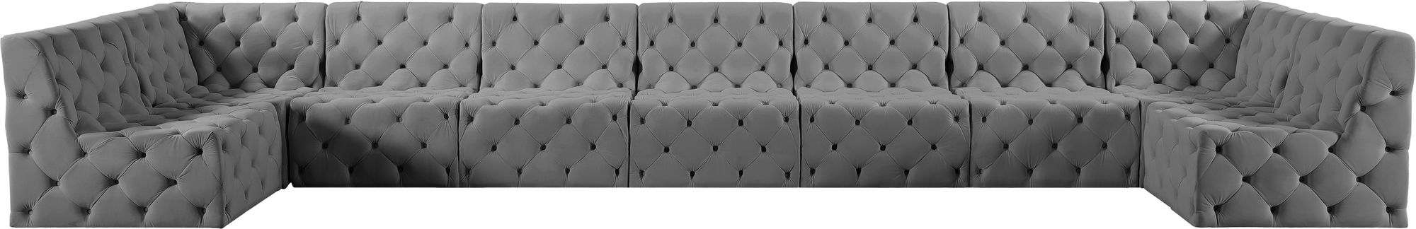 Tuft 215" 9-Piece Velvet Modular Sectional