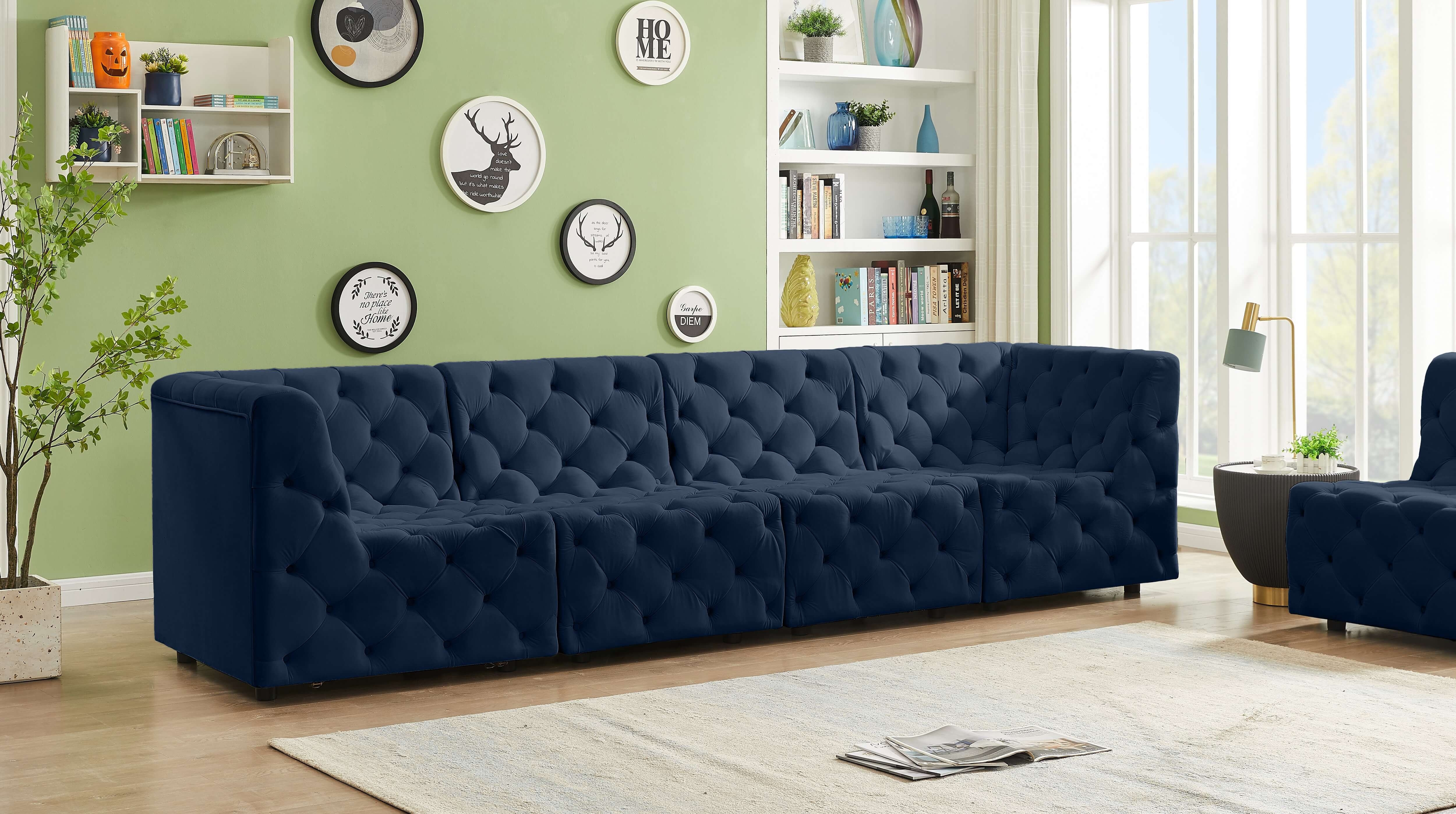 Tuft 128" Velvet Modular Sofa